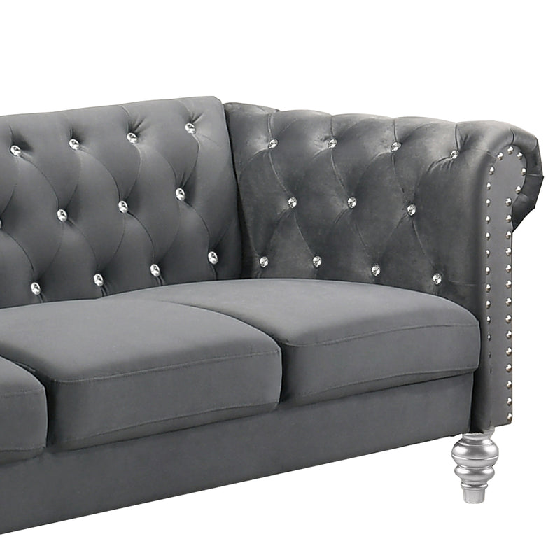 Emma Crystal Sofa-Gray
