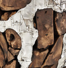 AICO Furniture Discoveries Wood Crafted End Cocktail Table with Silver Accents