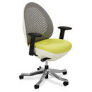 AICO Furniture AOS Linq Mid Back Chair-Snow finished body in Mustard fabric seat with Polished Aluminum base image