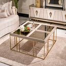 AICO Carmela Cocktail Table in Shimmer Ivory