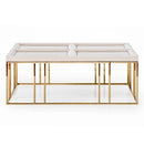 AICO Carmela Cocktail Table in Shimmer Ivory image