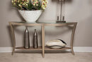 AICO Malibu Crest Console Table w/Glass in Chardonnay