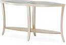 AICO Malibu Crest Console Table w/Glass in Chardonnay