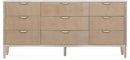 AICO Malibu Crest 9 Drawer Dresser in Blush