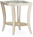 AICO Malibu Crest End Table w/Glass in Chardonnay