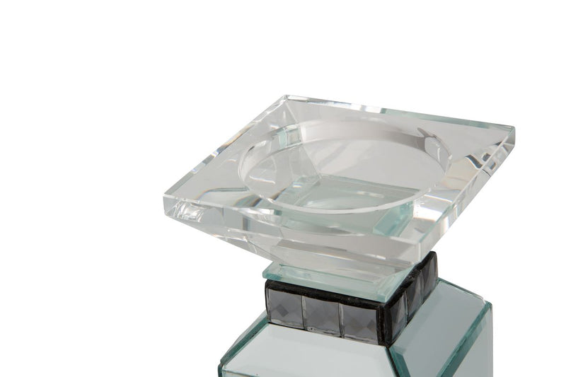 AICO Montreal 3-Tier Mirrored Candle Holder w/Crystal Accents (2/pack)