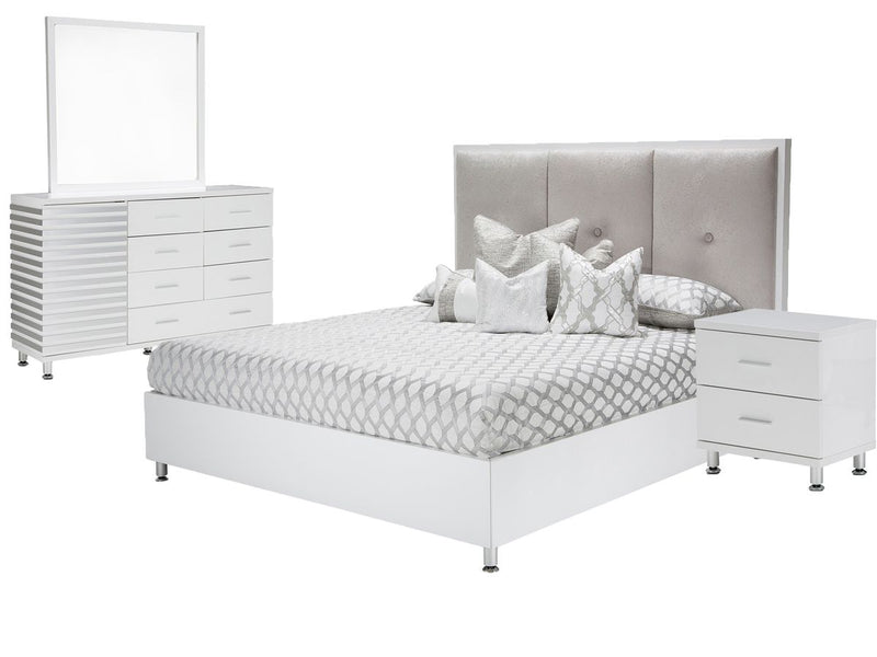 Aico Horizons Wall Mirror in Cloud White