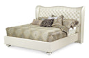 AICO Hollywood Swank Cal King Upholstered Platform Bed in Pearl