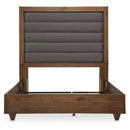 AICO Brooklyn Walk Queen Channel Tufted Panel Bed in Burnt Umber