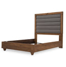 AICO Brooklyn Walk King Channel Tufted Panel Bed in Burnt Umber