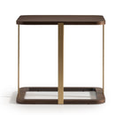AICO Furniture Amora Side Table in Eggshell Walnut