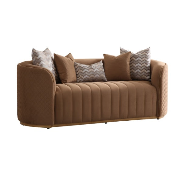 AICO Furniture Ariana Loveseat in Caramel Gold