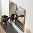 AICO Furniture Bristol Point Wall Mirror in Saddle Brown