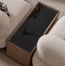 AICO Furniture Bristol Point Sectional Table in Saddle Brown