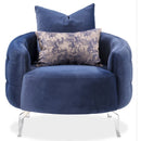 AICO Furniture Celine Chair in Indigo/Silver