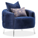 AICO Furniture Celine Chair in Indigo/Silver