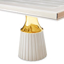 AICO Furniture Carmela Rectangular Dining Table in Shimmer Ivory