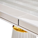 AICO Furniture Carmela Rectangular Dining Table in Shimmer Ivory