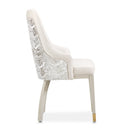 AICO Furniture Carmela Dining Arm Chair (Set of 2) in Shimmer Ivory