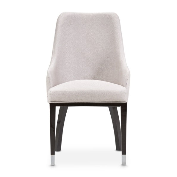 AICO Furniture Carmela Dining Arm Chair (Set of 2) in Glossy Charcoal Sand
