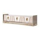 AICO Carmela Media Cabinet in Shimmer Ivory