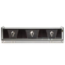 AICO Furniture Carmela Media Cabinet in Glossy Charcoal Sand