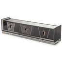 AICO Furniture Carmela Media Cabinet in Glossy Charcoal Sand image