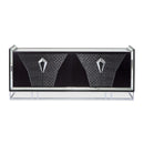 AICO Furniture Carmela Console Table in Glossy Charcoal Sand