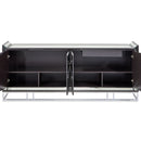 AICO Furniture Carmela Console Table in Glossy Charcoal Sand