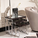 AICO Furniture Carmela Nesting Tables in Glossy Charcoal Sand