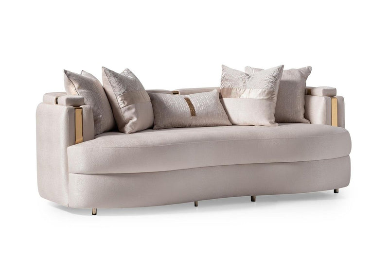 AICO Carmela Sofa Almond in Shimmer Ivory