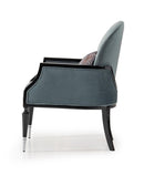 AICO La Francaise Accent Chair in Azure/Black