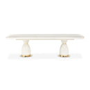 AICO Furniture Lisbon Double Pedestal Dining Table in Silken Matte Cream
