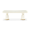 AICO Furniture Lisbon Double Pedestal Dining Table in Silken Matte Cream