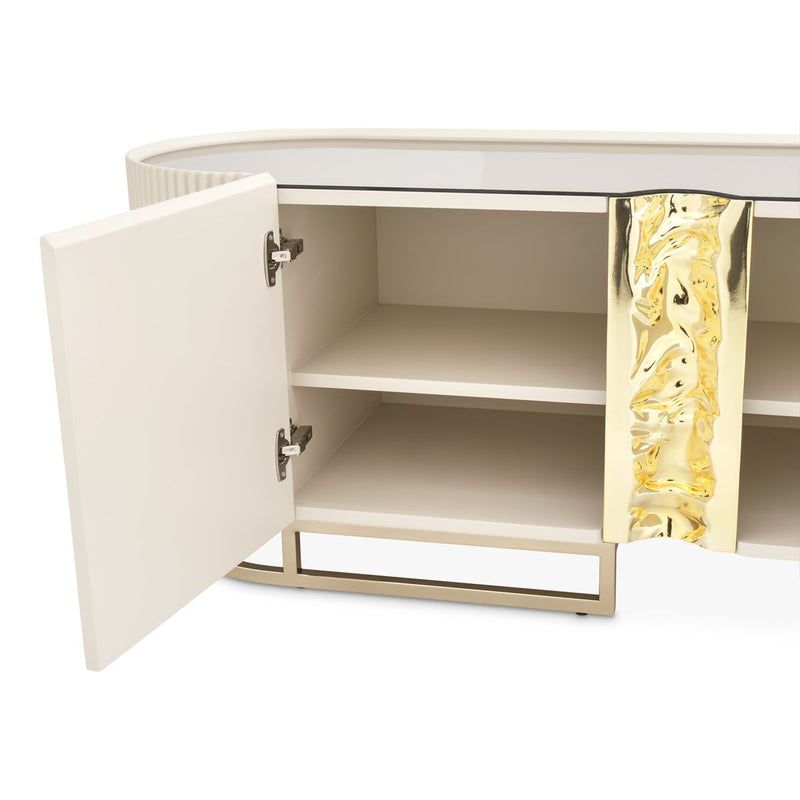 AICO Lisbon Media Cabinet in Silken Matte Cream