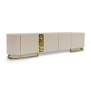 AICO Furniture Lisbon Media Cabinet in Silken Cream Bronze image