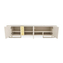 AICO Furniture Lisbon Media Cabinet in Silken Cream Bronze