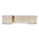AICO Furniture Lisbon Media Cabinet in Silken Cream Bronze
