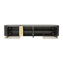 AICO Furniture Lisbon Media Cabinet in Silken Matte Black