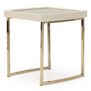 AICO Furniture Lisbon Side Table in Silken Matte Cream image
