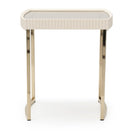 AICO Furniture Lisbon Side Table in Silken Matte Cream