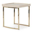 AICO Furniture Lisbon Side Table in Silken Matte Cream