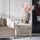 AICO Furniture Lisbon Side Table in Silken Matte Cream