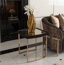 AICO Furniture Lisbon Side Table in Silken Matte Black