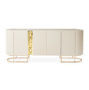 AICO Furniture Lisbon Console Table in Silken Matte Cream