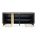 AICO Furniture Lisbon Console Table in Silken Matte Black