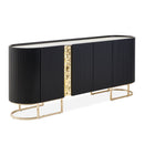 AICO Furniture Lisbon Console Table in Silken Matte Black
