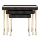 AICO Furniture Lisbon Nesting Table in Silken Matte Black