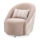 AICO Furniture Lucca Swivel Chair Silver in Silver