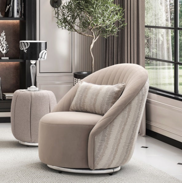 AICO Furniture Lucca Side Table in Silver